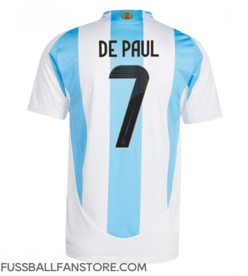 Argentinien Rodrigo De Paul #7 Replik Heimtrikot Copa America 2024 Kurzarm